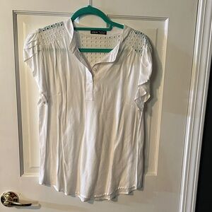 SHEIN White Eyelet Sleeve Blouse